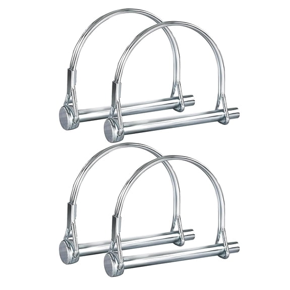 Trailer Coupler Pin 1/4"x4", 4 Pack Zinc-Plated Safety Locking Pin, Rust Resistant Quick Connect Hitch for Utility Trailers, Boat, Cargo Hitch, Lawn Tractors, Farm and Garden Equipment (D-Shaped)