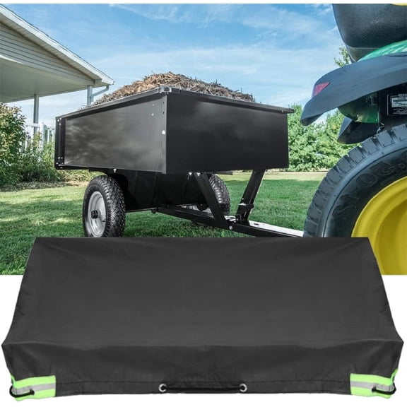 Trailer Cover for Lawn Tractor,Trailer Tarpaulin Flat Tarpaulin,Dustproof, Folding Cargo 81.5x44.88xx3.94in/ 207x114x10cm (Black)