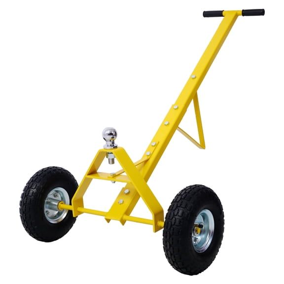 Trailer Dolly - 600 Lb Tongue Weight, Pneumatic Tires - Utility Boat Jet Ski Trailer Mover - Heavy Duty Steel Construction, Yellow