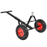 LuckyNote Manual Trailer Dolly with 2 Ball, 600 lbs Capacity & 13 Pneumatic Tires - Heavy Duty Two Wheel Dolly for Boat, RV & Utility Trailers