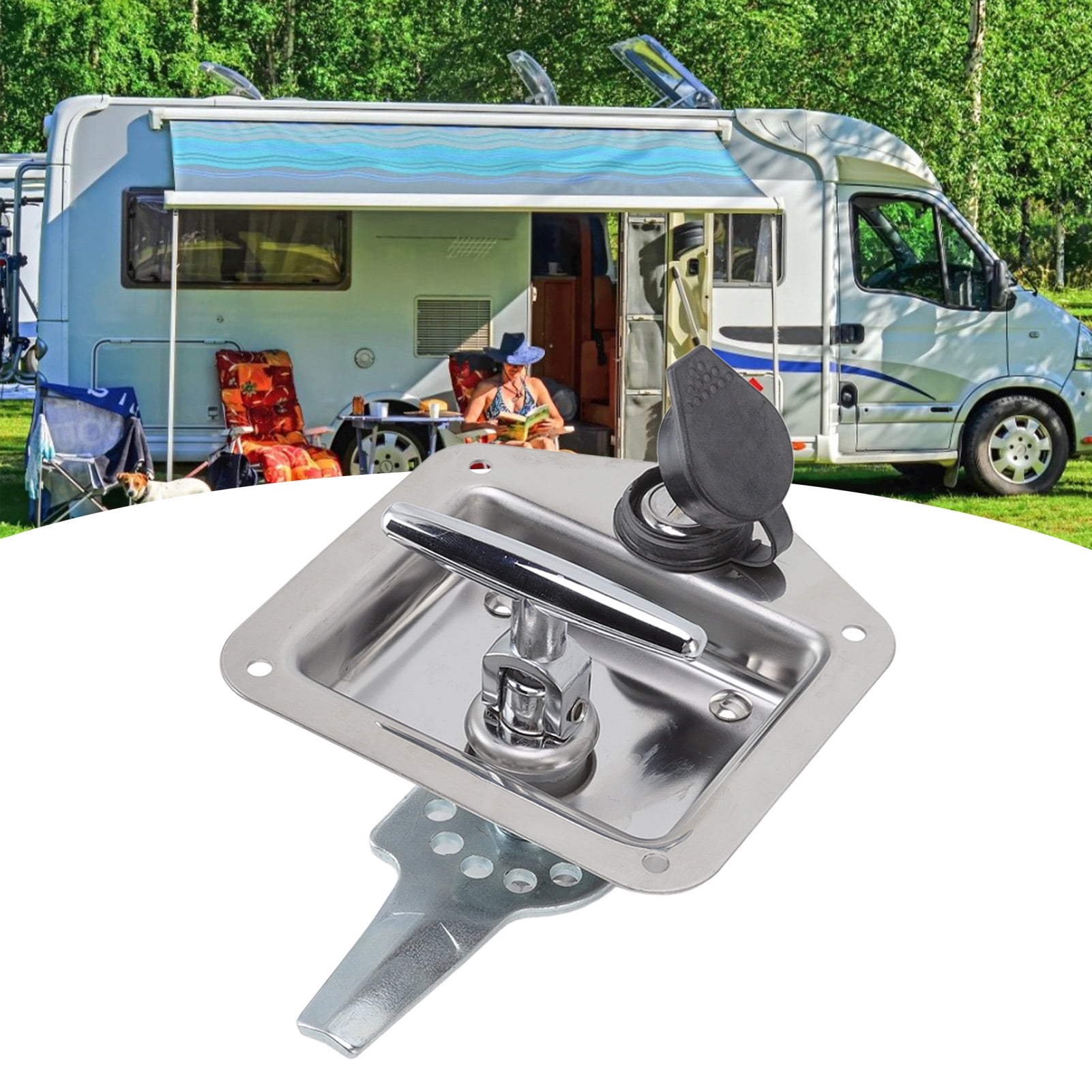 Trailer Door T Handle With Lock, Folding T Handle Tool Box Replacement