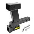 thumbnail image 1 of Trailer Dual Hitch Extender Adapter with 2-inch & 8-inch Riser/Drop, fit for 2" Receiver, 2-inch Solid Shank, 10000lbs Towing Capacity, 1 of 7