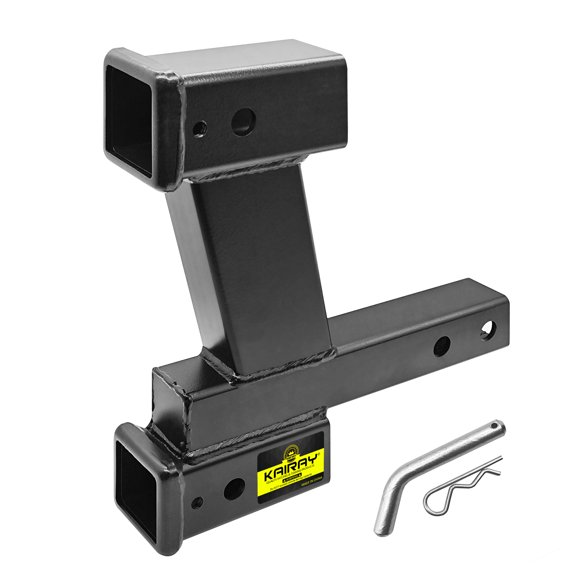 Trailer Dual Hitch Extender Adapter with 2-inch & 8-inch Riser/Drop, fit for 2" Receiver, 2-inch Solid Shank, 10000lbs Towing Capacity