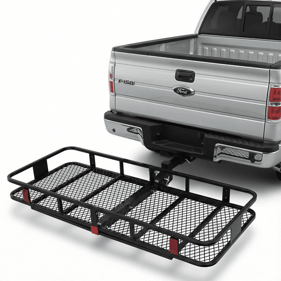 Trailer Hitch Cargo Carrier Rack, 60"x24"x6" Folding Cargo Carrier Hitch Mount, Vehicle Basket for SUV, RV, Truck, Van, Fits 2" Receiver 500 lbs Load Capacity
