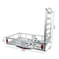 thumbnail image 1 of Trailer Hitch Cargo Carrier, Trailer Hanging Basket, Aluminum Structure Mounted Trailer with Ramp, Aluminum Luggage Carrier Rack, 800 lbs Weight Capacity with Hitch Tightener for SUV, 1 of 8