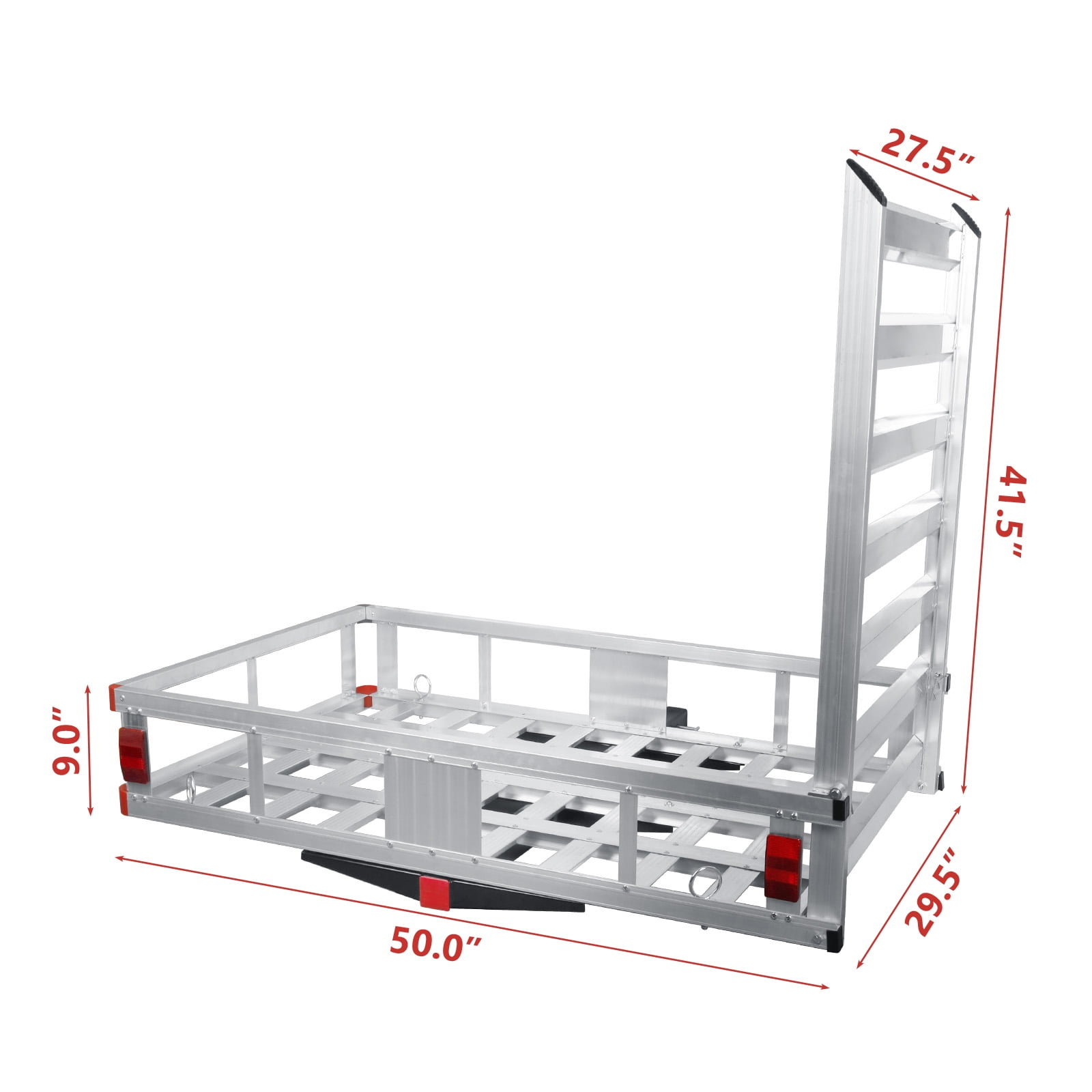 Trailer Hitch Cargo Carrier, Trailer Hanging Basket, Gray Aluminum ...