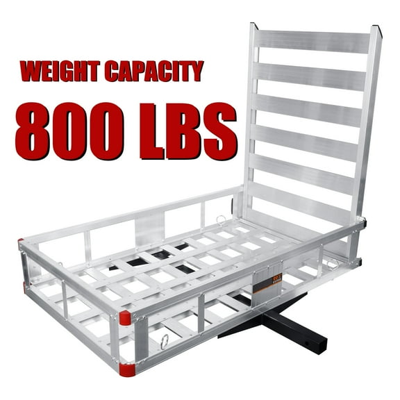 Trailer Hitch Cargo Carrier, Trailer Hanging Basket, Heavy Duty Mounted Trailer, Aluminum Structure, 800 lbs Weight Capacity, Fits 2" Hitch Receiver, for RV Trucks SUV Pickup Camping