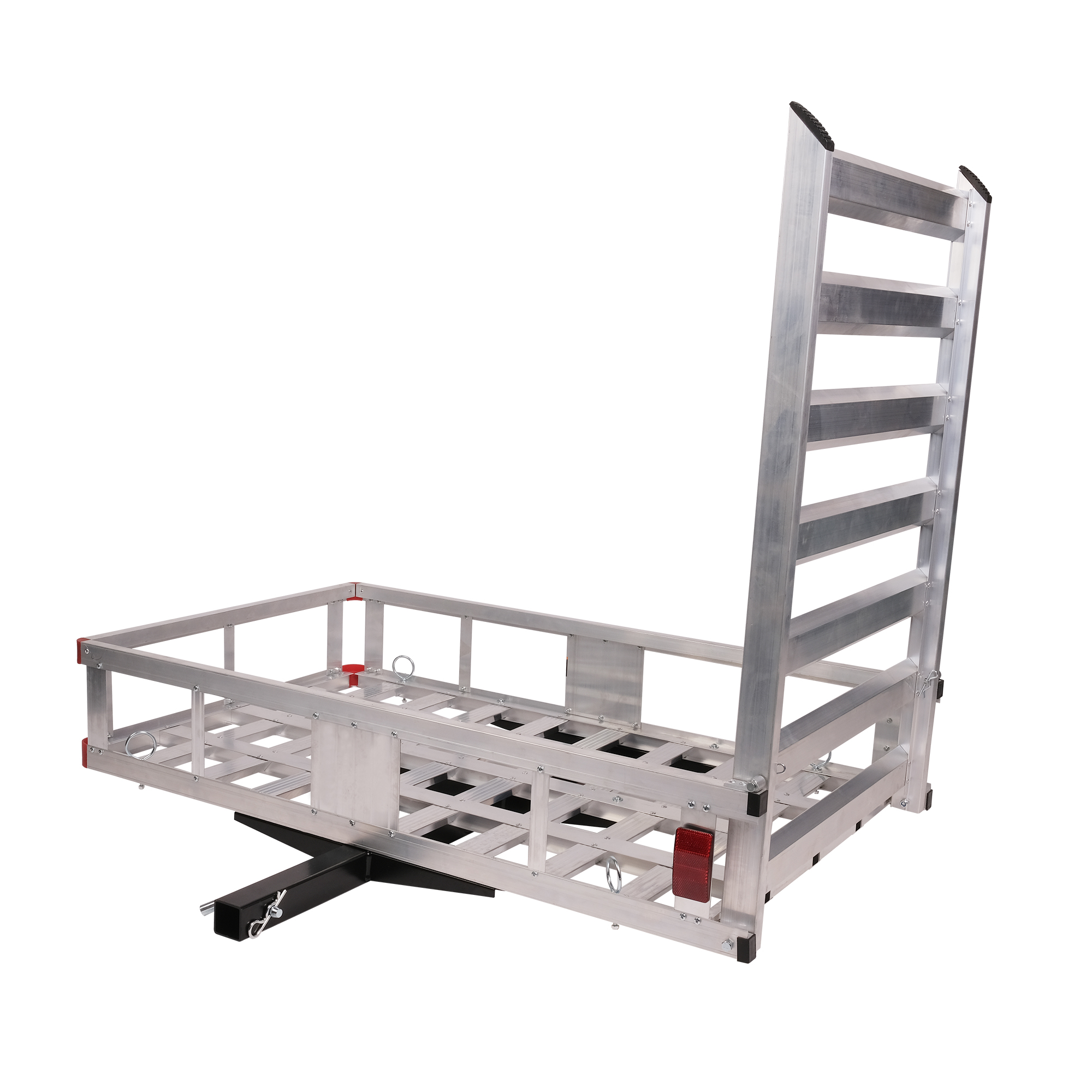 Costway 50'' x 29.5'' Aluminum Cargo Carrier with Ramp HitchMounted