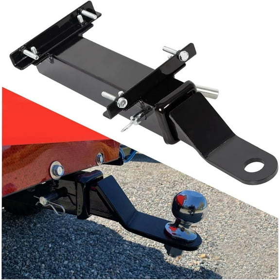 Trailer Hitch Compatible with EZGO Club Car Golf Cart w/2" Receiver for Backseat Footrest Black