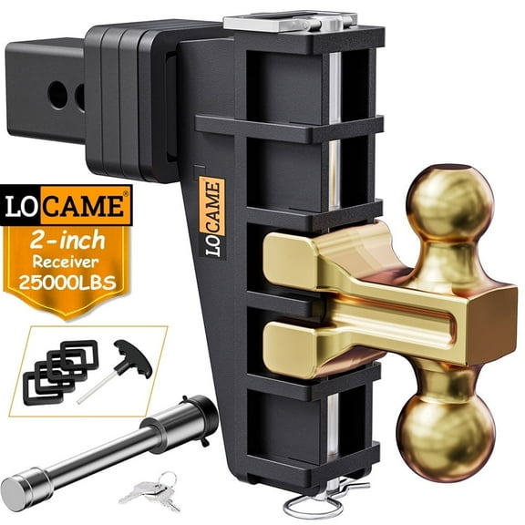 LOCAME Trailer Hitch Fit 2" Receiver 6" Drop Hitch 25,000LBS Adjustable Tow Hitch