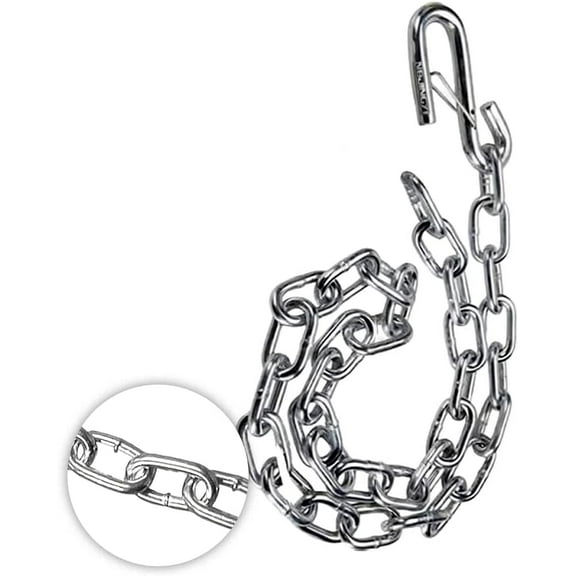 Trailer Hitch Safety Chain with S-Hook and Latch, Steel (Single) (7800 lb Capacity)
