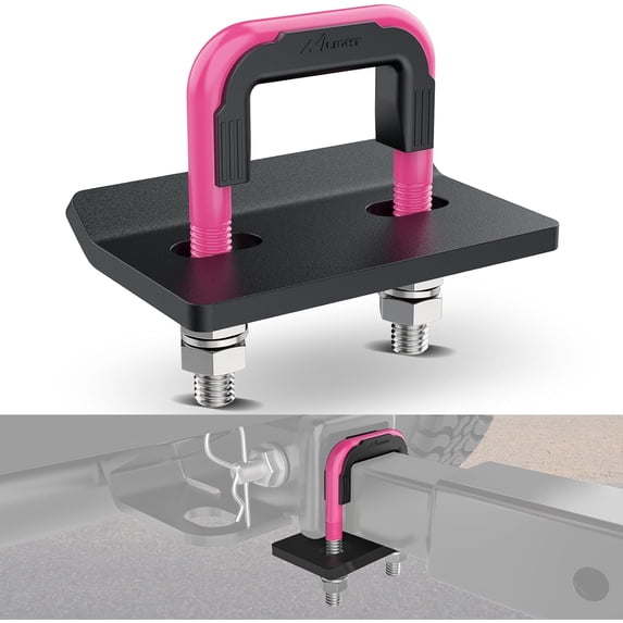 Trailer Hitch Tightener for 2 Inch Trailers Hitches Mount Anti Rattle Heavy Duty Steel with Rubber Cover Gray U Bolt Matte Black Plate Electrophoresis Anti-Rust Triple Protective