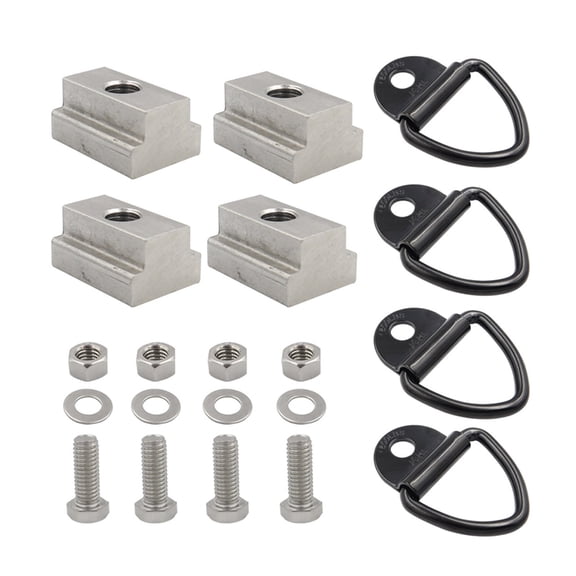 Trailer Hook Cargo Bolt Truck Bed Deck Rail Cleat 3/8"-16 Thread T Slot Nut Washer Tie Down Rings