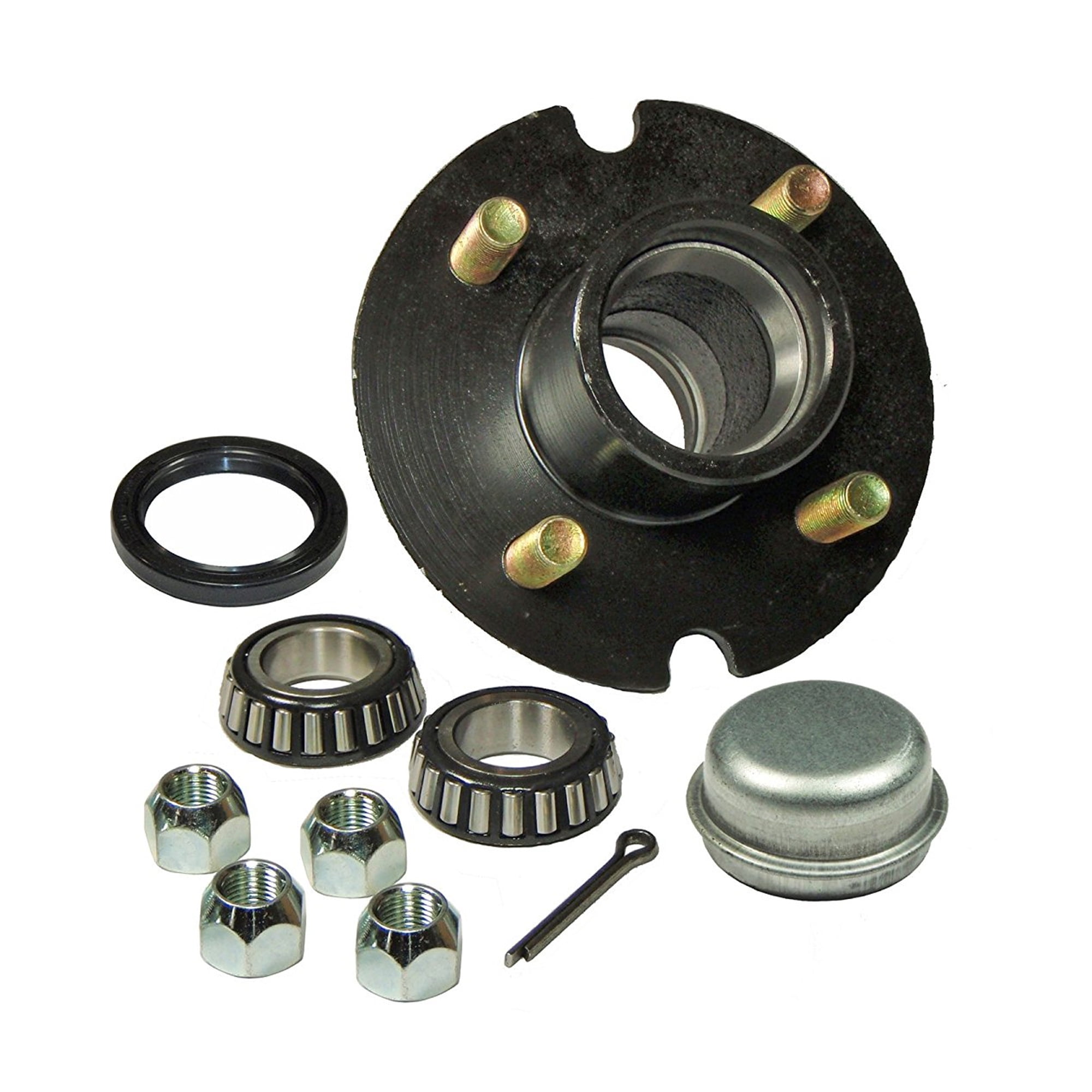 Trailer Hub Kit 4 Bolt on 4 Inch Circle 11/16 inch I.D. Bearings