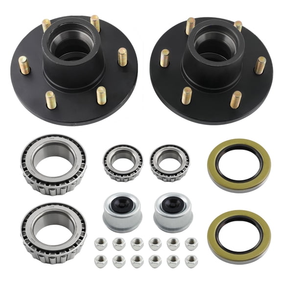 Trailer Hub Kit - 6x5.5 Bolt Pattern, Includes Bearings & Seals - SKU 35515055 - Idler Axle, Mobile Home, Pair