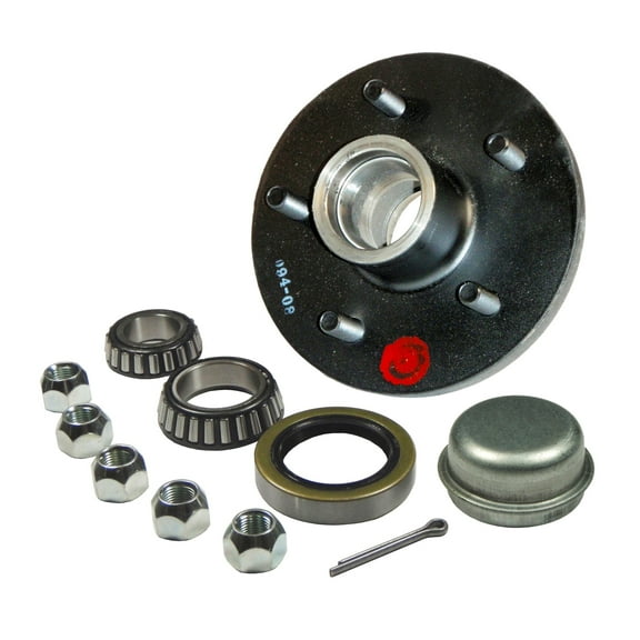 Trailer Hub Kit - For 1-3/8" Inner / 1-1/16" Outer Tapered Spindle - 5 Bolt on 5" Bolt Circle