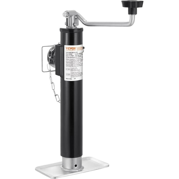 Trailer Jack, 2000 lbs Dynamic Load Capacity, Weld-on Pipe-Mount Swivel, 10" Lift Stand With Handle for RV, Horse, Utility, and Yacht Trailers