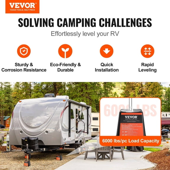 Trailer Jack Block,6000 lbs Capacity per RV Leveling Block,High-quality Polypropylene RV Camper Stabilizer Blocks,RV Travel Accessories Use for Any Tongue Jack,Post,Foot,5th Wheels,4-Pack