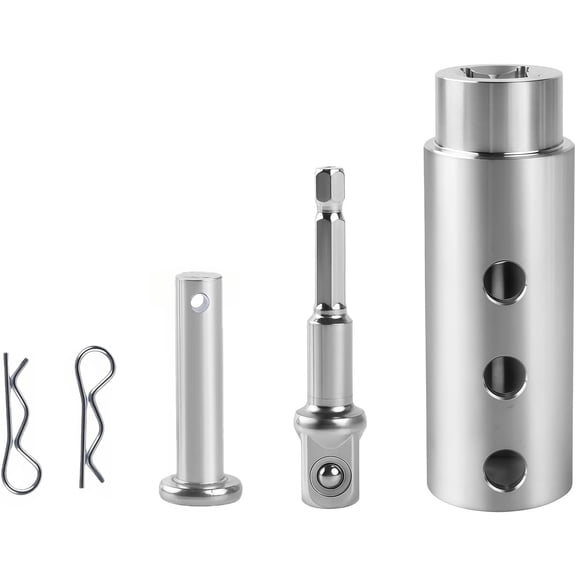 Trailer Jack Drill Adapter, 1 Inch Drive Shaft Compatible, Turbo ，ez Crank Jack Adapter Tool & 1/2 Inch Socket Bit, Heavy Duty for RV, Construction, Dump Trailers (DIY, Campers)