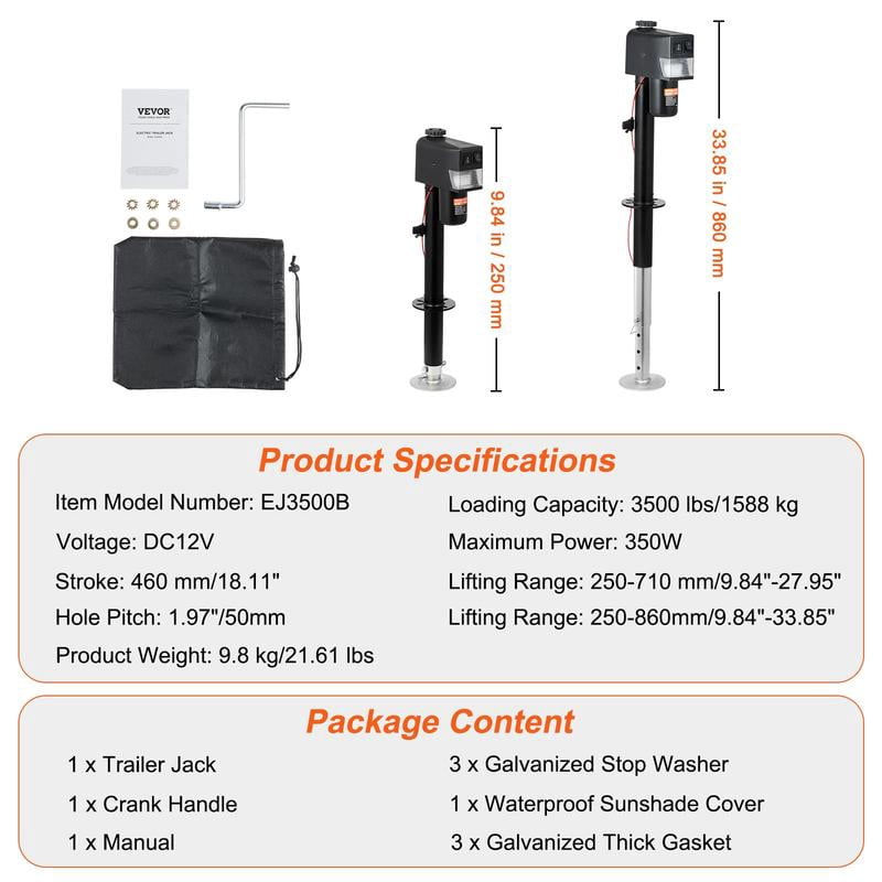 7500 Lbs Tongue Jack Outback Electric Trailer Jack - Electric Trailer ...