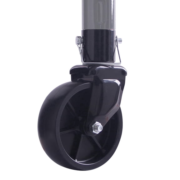 TOWKING 1,200 lbs Trailer Jack Wheel, Fits 2" Jack Tubes, 6" Poly Wheel, Black Powder Coated, Safety Pin Install