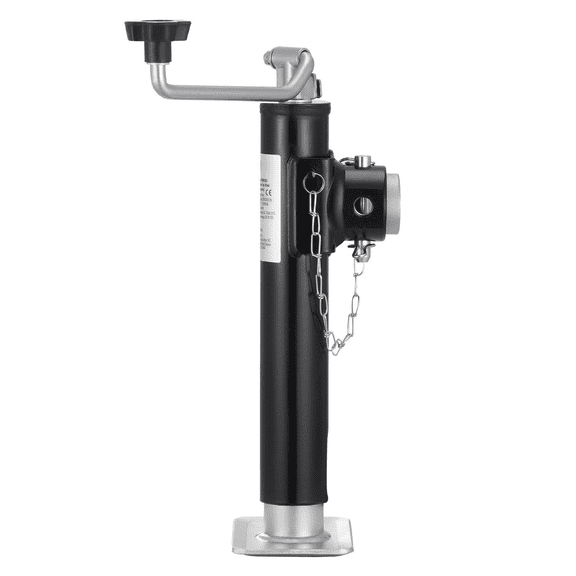 Trailer Jack Weld-On 2000 lbs 10" Travel - Heavy Duty Pipe Mount Swivel Jack for Trailers, RV, Boat & Utility Trailers - Carbon Steel, Galvanized Finish
