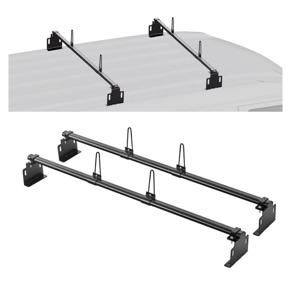 Trailer Ladder Rack 60 Inch, Heavy Duty Steel Van Roof Rack, 500 lbs Capacity, Universal Truck Roof Ladder Carrier for Lumber & Pipes