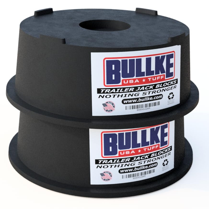 Trailer Leveling Blocks - for RV and Camper, USA Made Heavy Duty Jack Pads, Stabilizing Blocks, UV Resistant Recycled Plastic Leveling Blocks for RVS (2)