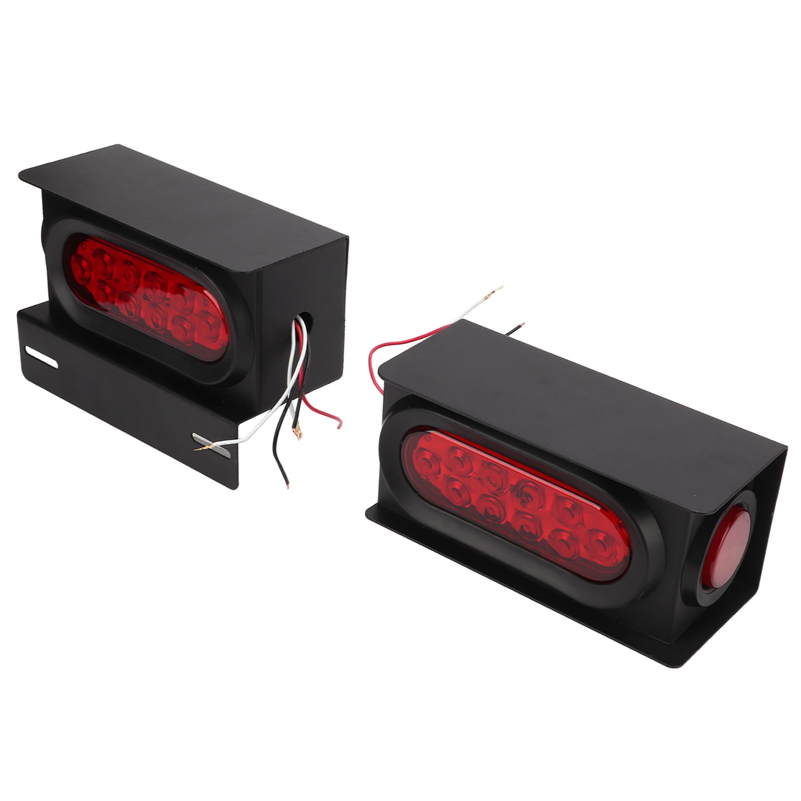Trailer Light Boxes Housing Kit, Oval Red LED Trailer Tail Lights 10LED