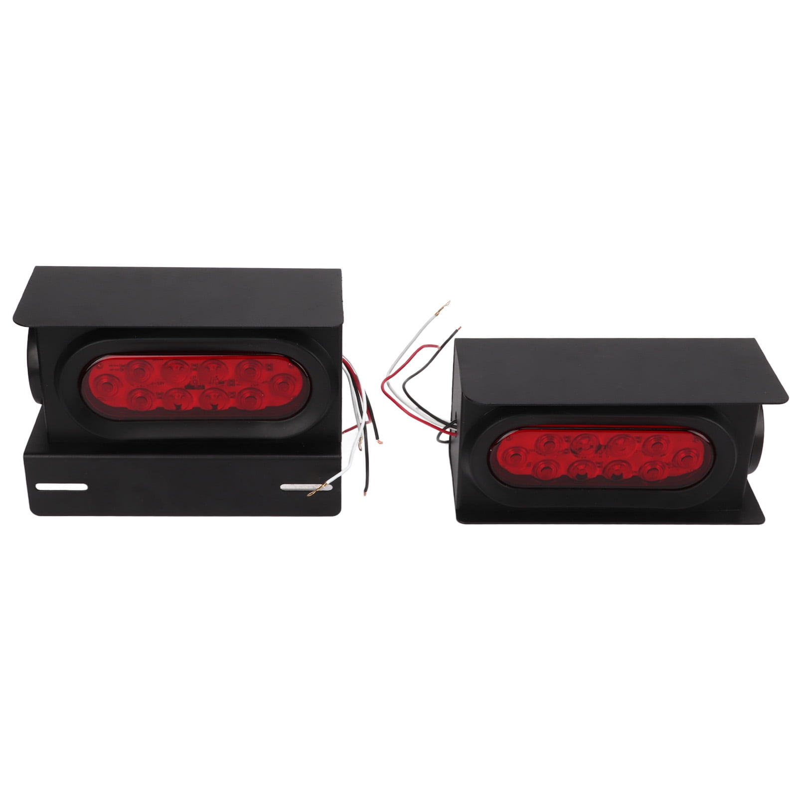 Trailer Light Boxes Housing Kit, Oval Red LED Trailer Tail Lights 10LED