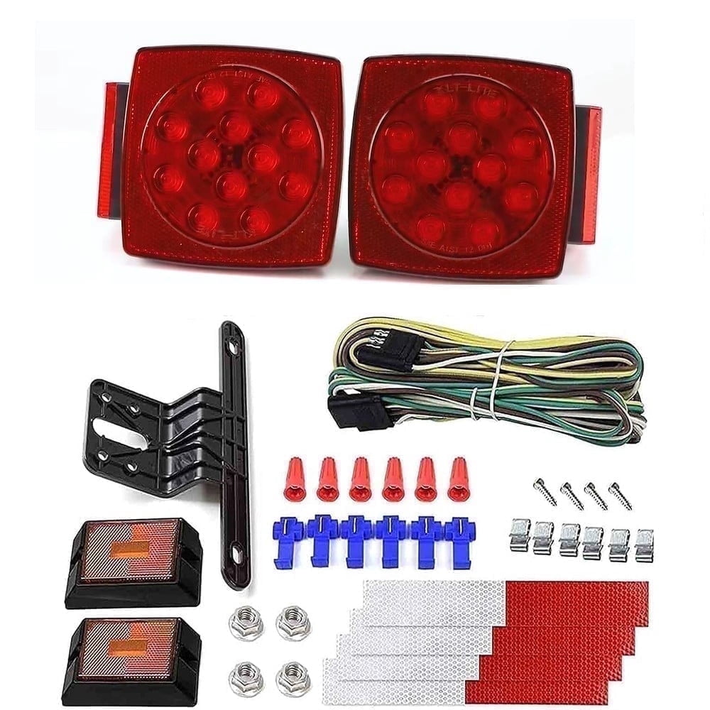 Trailer Light Kit Utility with Wire Harness LED Waterproof Tail Light for Under 80 inch Red Universal Cyfie