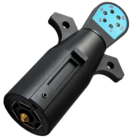 Trailer Light Tester 7 Pin Trailer Plug Tester, 7 Way Wiring Tester with LED Lights RV Connector Socket Circuit Tester