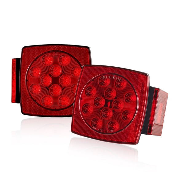 Trailer Lights 12V LED, 5-Function Waterproof Trailer Tail Lights Kit with Wiring Harness, Stop Brake Turn Tail License Plate Clearance for RV Boat Truck