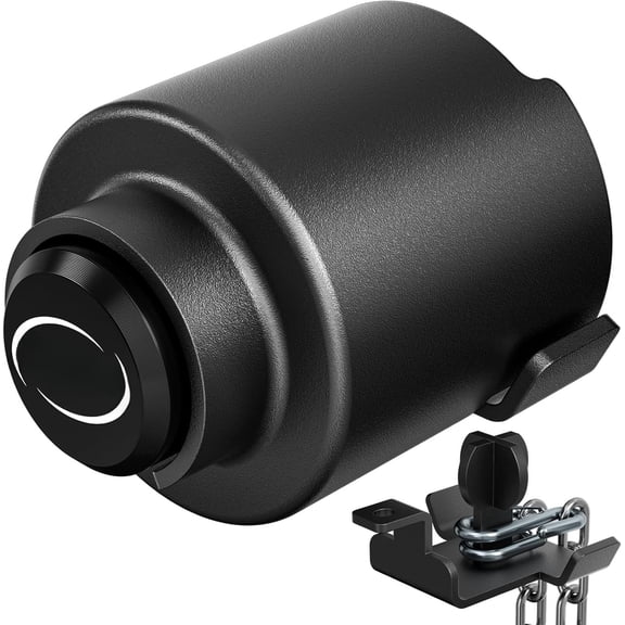 Trailer Lock Fits 2 5/16 Inch Couplers, Secures Safety Chains Anti- Ball Hitch Lock, -Resistant & Heavy-Duty Trailer Hitch Locks for RV | Cargo | Camper | Dump Trailer (Black)