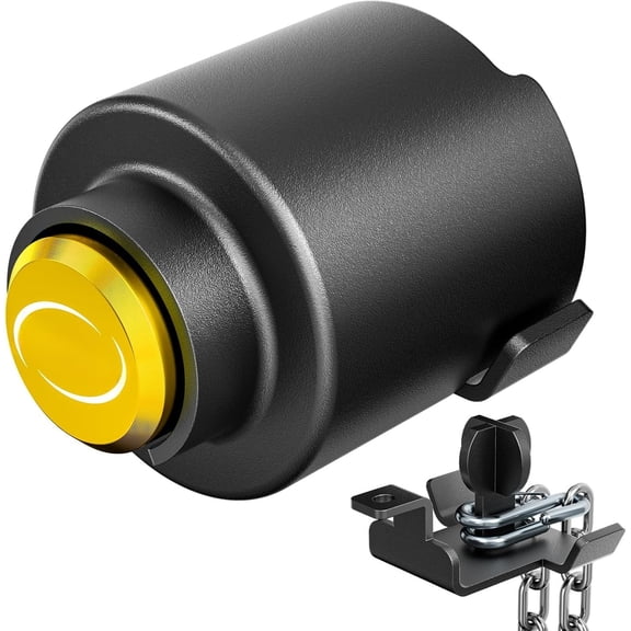 Trailer Lock Fits 2 5/16 Inch Couplers, Secures Safety Chains Anti- Ball Hitch Lock, -Resistant & Heavy-Duty Trailer Hitch Locks for RV | Cargo | Camper | Dump Trailer (Yellow)