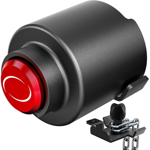 Trailer Lock Fits 2 5/16 Inch Couplers, Secures Safety Chains Anti- Ball Hitch Lock, -Resistant & Heavy-Duty Trailer Hitch Locks for RV | Cargo | Camper | Dump Trailer (Red)