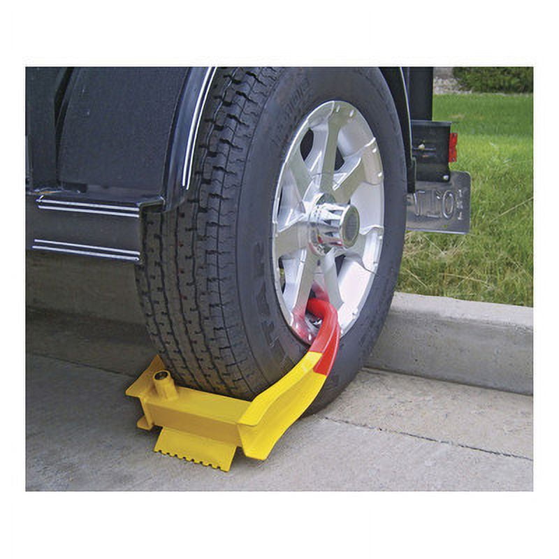 Trailer Locking ATV Security Clamp Boot Rim Tire Wheel Chock Clamp Lock Device