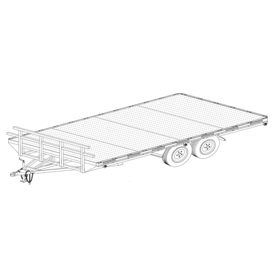 5216 - 102" x 16' Tandem Axle 7K or 10.4K HD Flatbed Deckover Trailer DIY Master Plan - 17 How-to Steps w/ Blueprint Paper - Engineer Approved