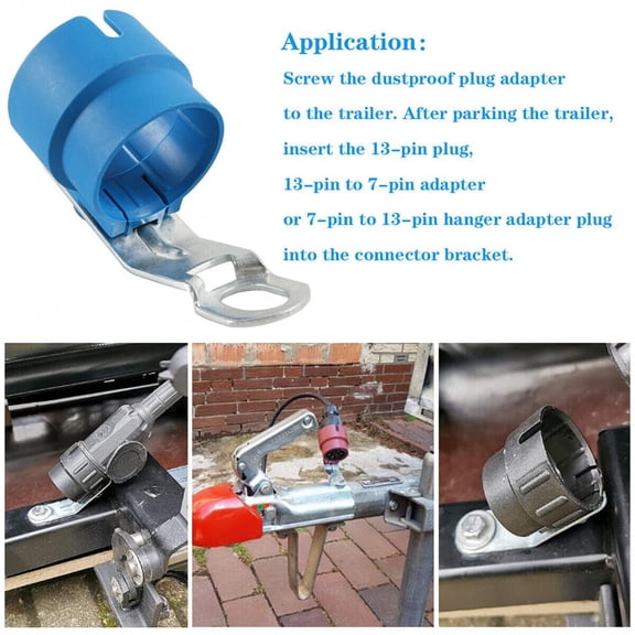 Trailer Plug Holder Weatherproof Protective Rigid Accessory for 7‑13Pin Blue