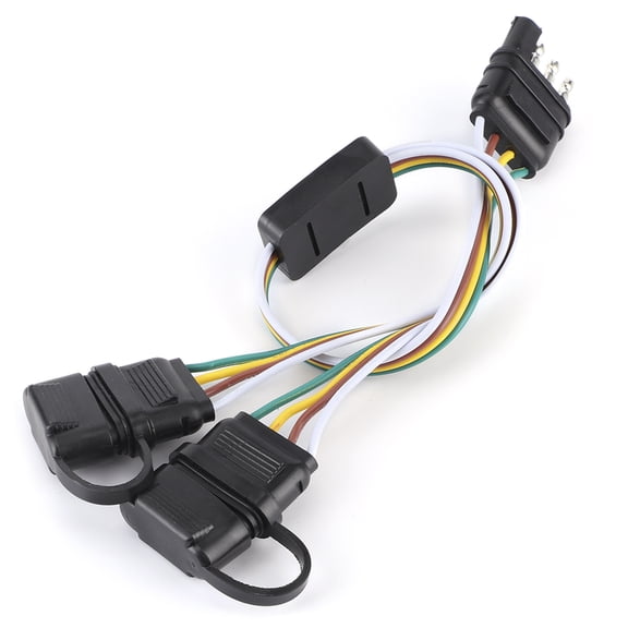 Trailer Plug Trailer Socket 4-pin Trailer Plug Trailer Connector Trailer Accessory 4-Pin Trailer Plug Two Split Adapter Socket US Type Wire Connector Accessory For RV Trailers