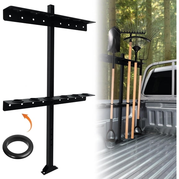 Trailer Racks for Lawn Equipment, Trailer Tool Rack Shovel Holder for Shovels, Rakes, Hoes, Landscape Hand Tool Rack for Open Trailers, Lawncare Trailer Accessories, with 6 Tool Holes&Rubber Grommets