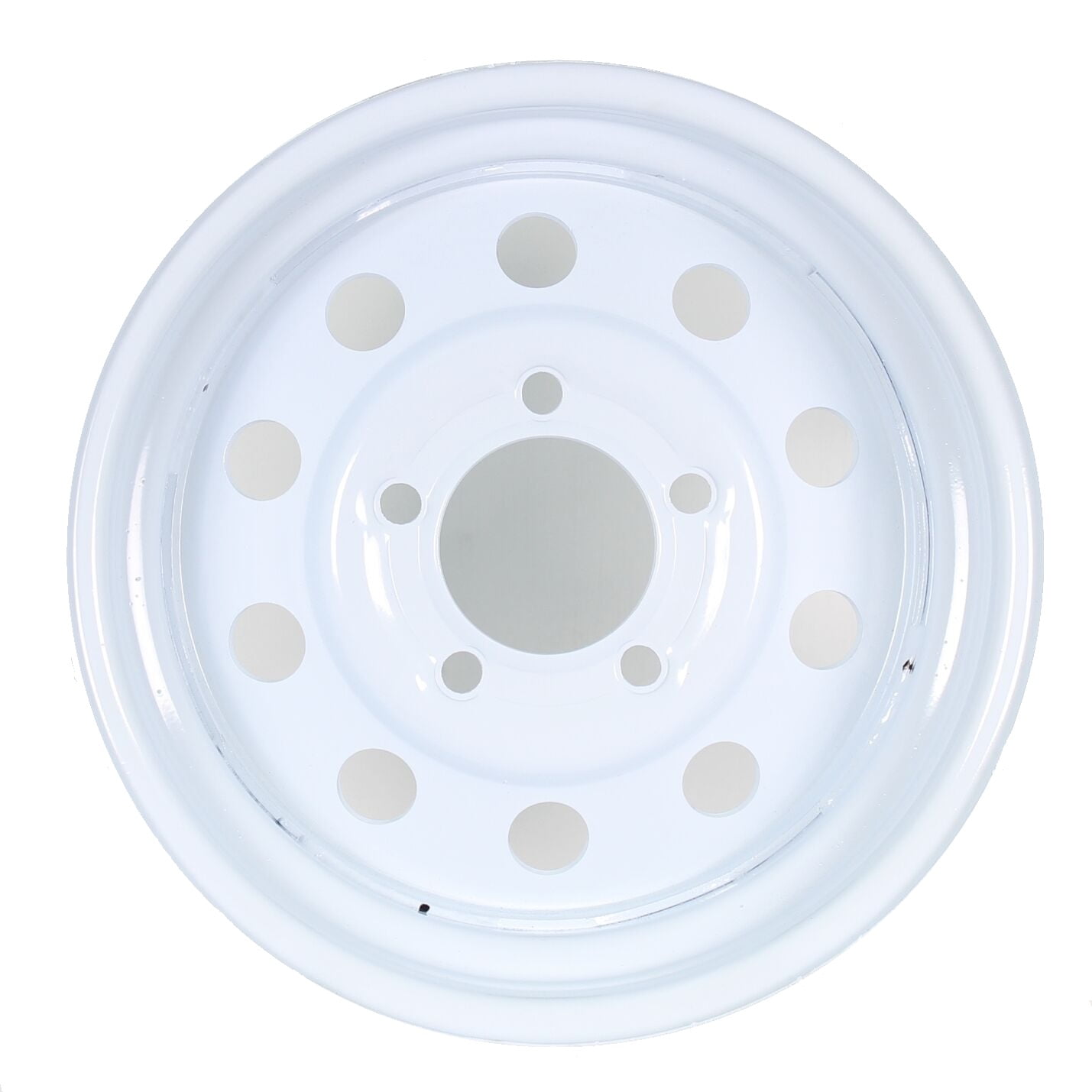 eCustomrim Trailer Rim Wheel 14 x 5.5 in. 14x5.5 5 Lug Bolt Wheel White Modular Design