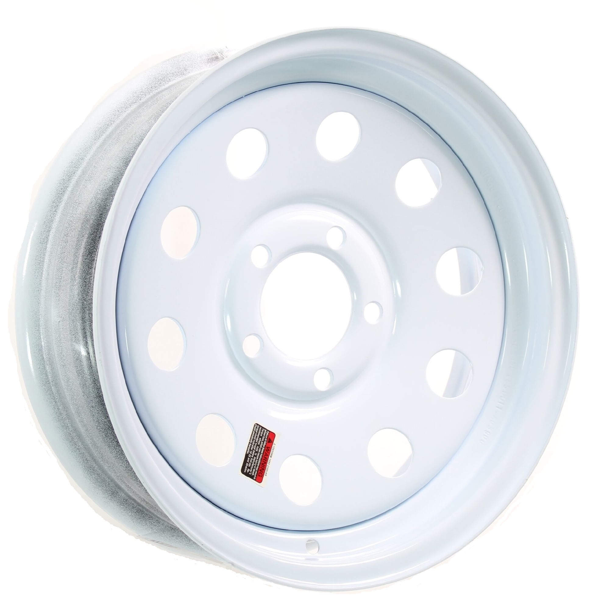 eCustomrim Trailer Rim Wheel 15 in. 15X6 5 Lug Hole Bolt Steel Highway Wheel White Modular