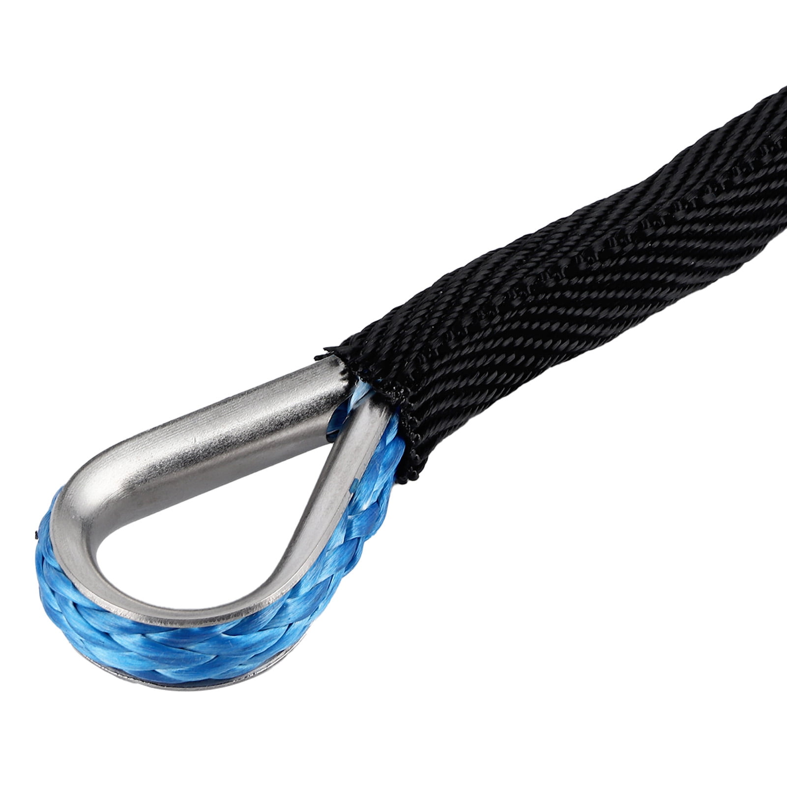 Trailer Rope, Tow Strap Synthetic Winch Rope Recovery Strap With Black