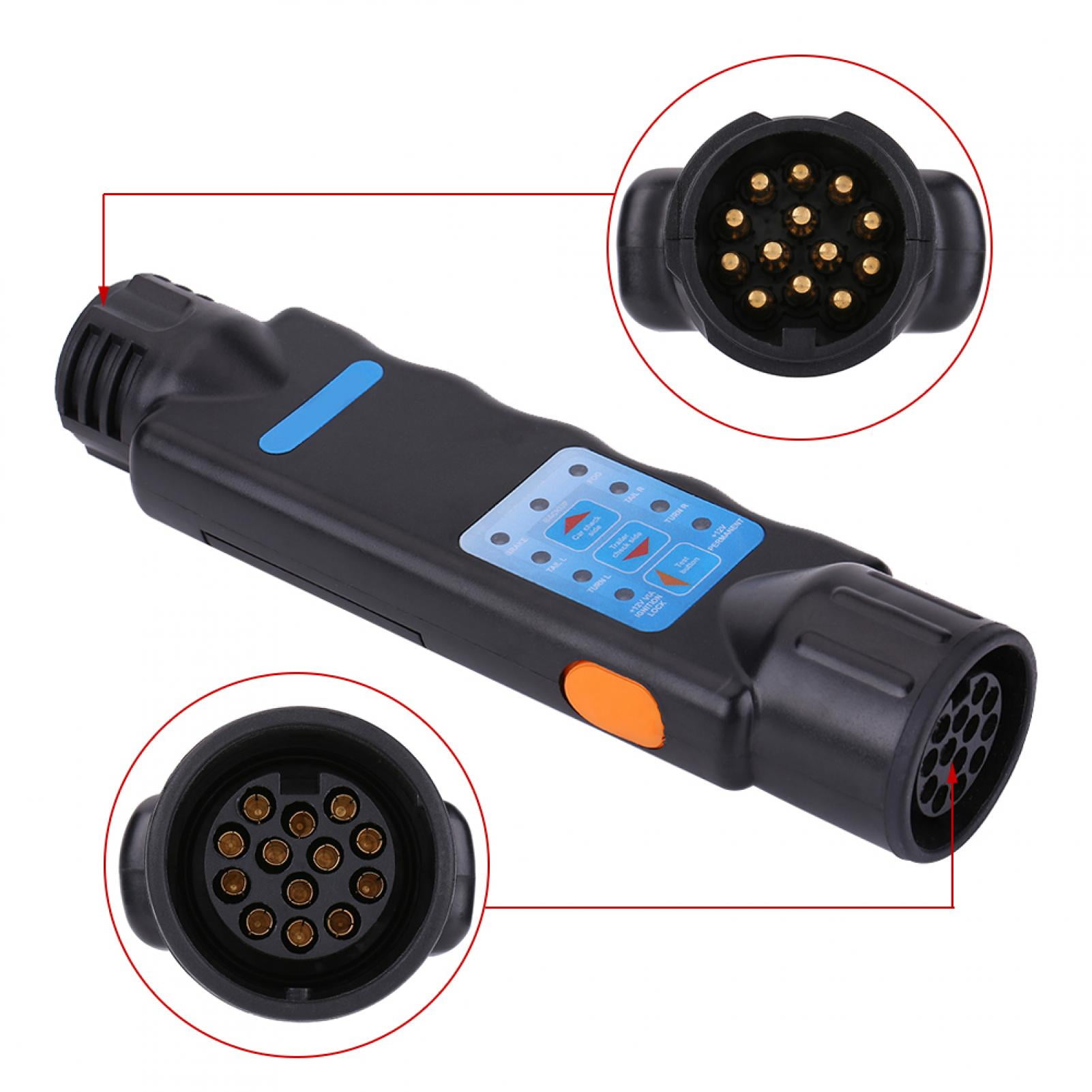 Trailer Socket Tester, 12V 13 Pin LED Light Wiring Cable Circuit Plug Socket Tester For Vehicle