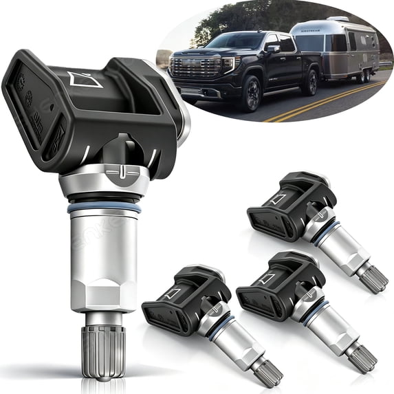 Trailer TPMS Sensor 13545366 86803857 for GMC Sierra 1500 2019-2025, RV Camper Utility & More Monitor | 433MHz, 4-Pack