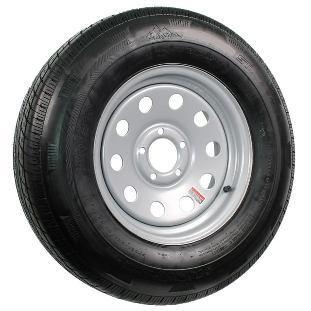 Trailer Tire On Rim ST185/80R13 LRC 54.5 Modular Wheel Silver