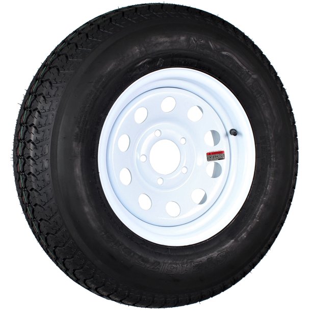 Trailer Tire On Rim ST215/75D14 14 in. Load C 5 Lug White Modular Wheel