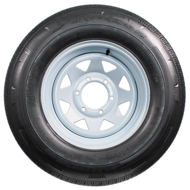 Pre-Mounted Trailer Tire & Wheel Radial 225/75R15 Load Range D 6 Lug ...