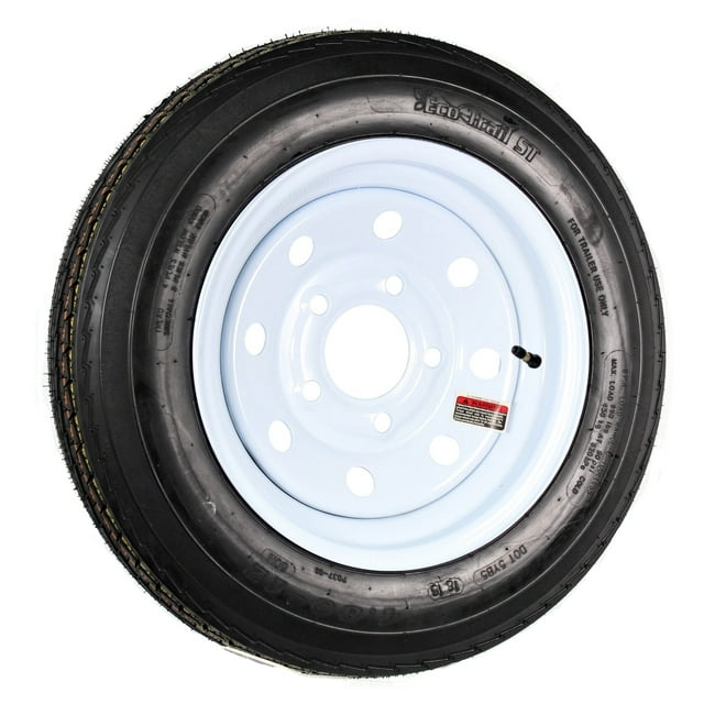 Trailer Tire and Rim 48012 4.8012 480X12 Load B 5 Lug White Modular Wheel